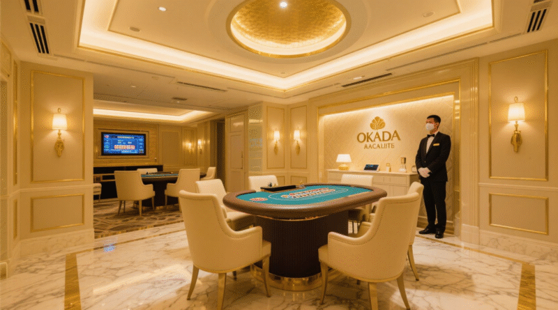 마닐라 오카다 VIP 바카라룸 내부, 대리석 인테리어와 전용 게임 테이블